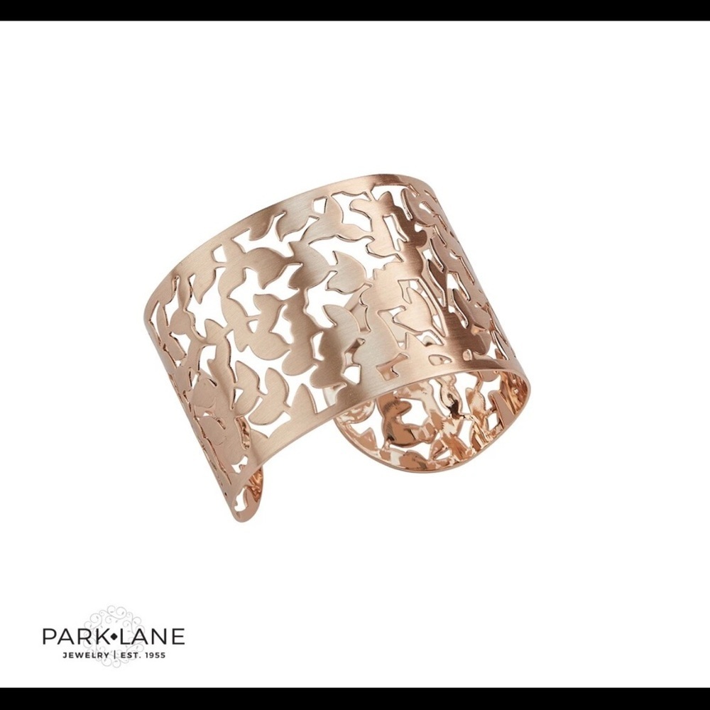 Park Lane Dolly Floral Cutout Cuff Bracelet Rose Gold Statement